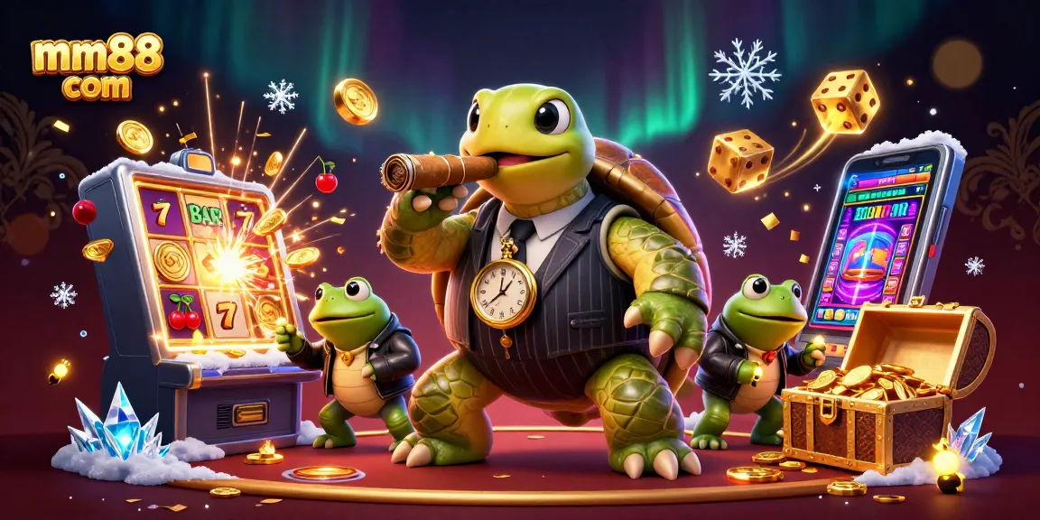Experience thrilling wins with mm88 com at a vibrant online casino, showcasing iconic gaming elements.