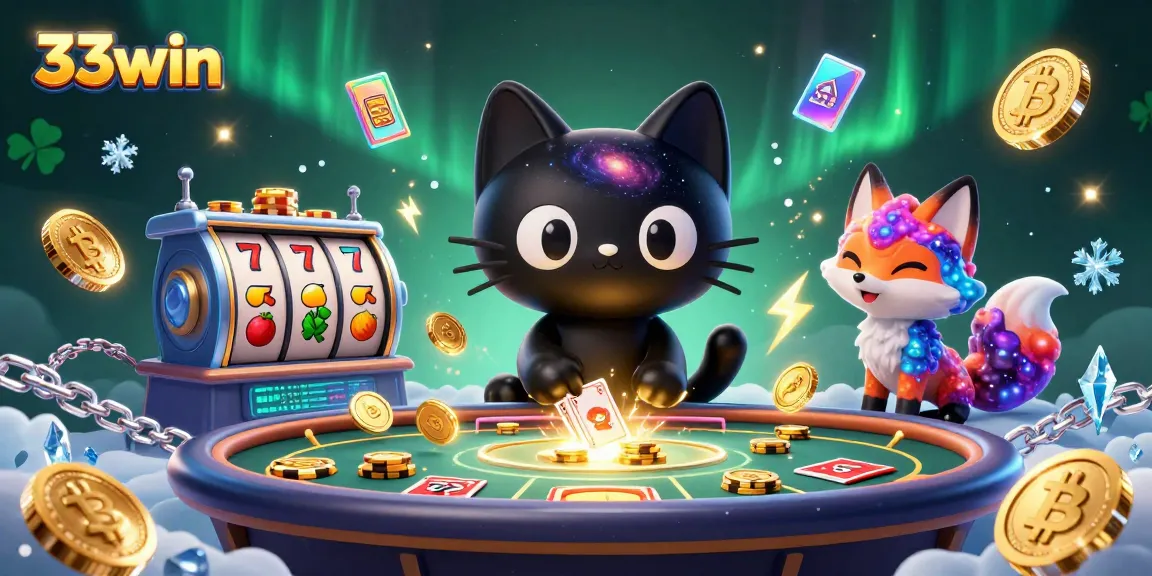 33win offers vibrant casino excitement with a cosmic atmosphere filled with dynamic slot elements and animated characters.