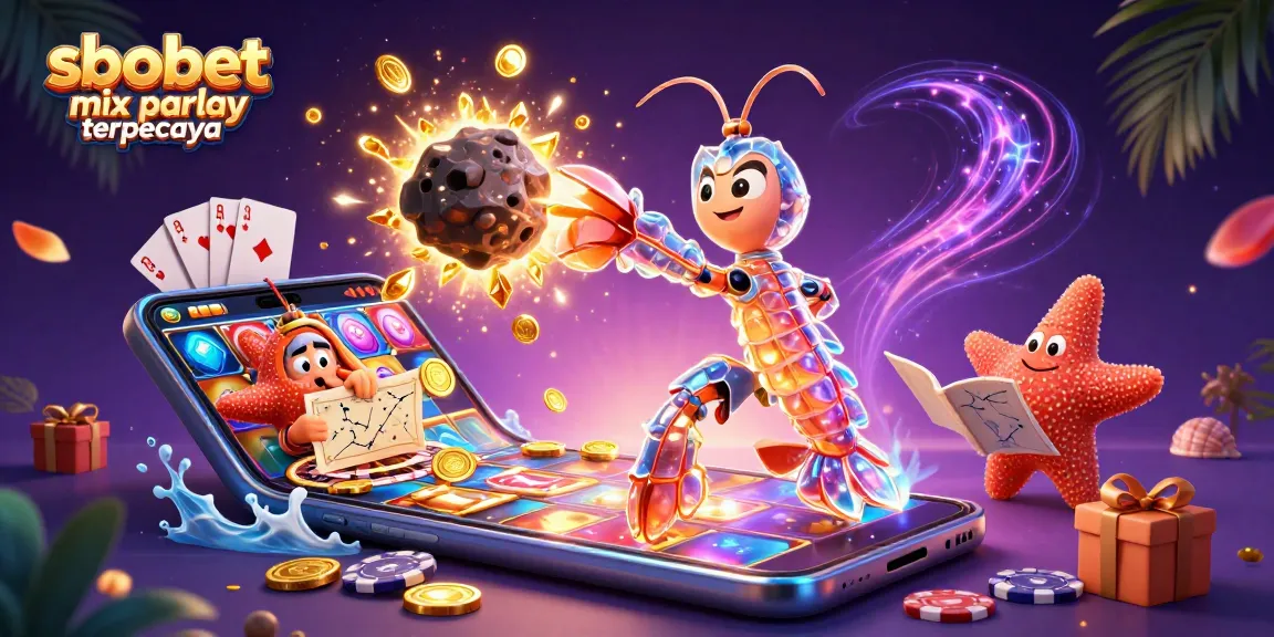 Bet and win using sbobet mix parlay terpercaya, featuring colorful gaming action and vibrant characters.