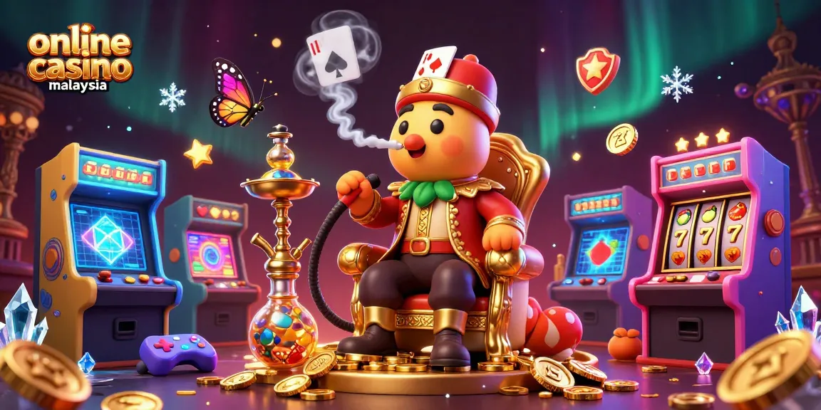 Engaging illustration capturing online casino malaysia scene with poker symbols and vibrant game elements.