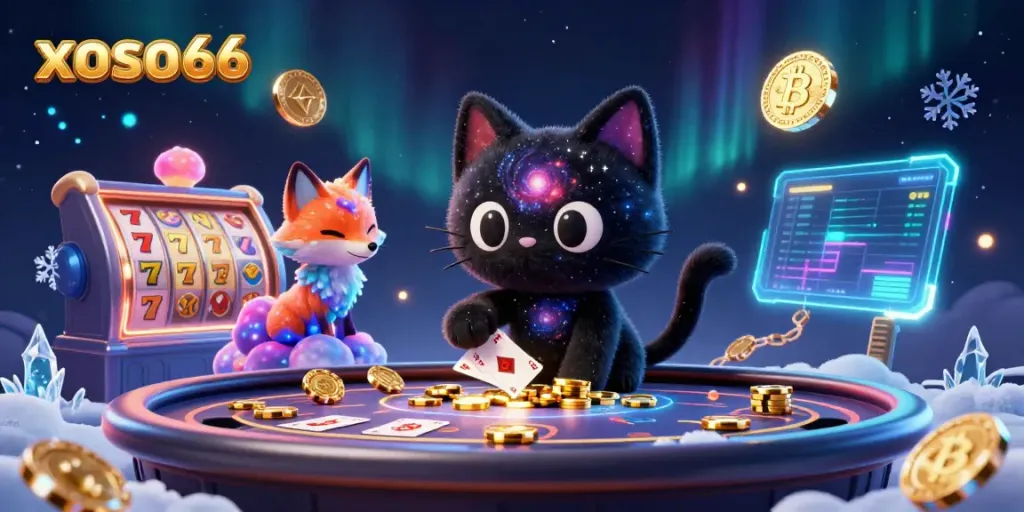 Xoso66 offers thrilling gambling experiences with its 3D cosmic-themed gaming scene featuring unique characters.