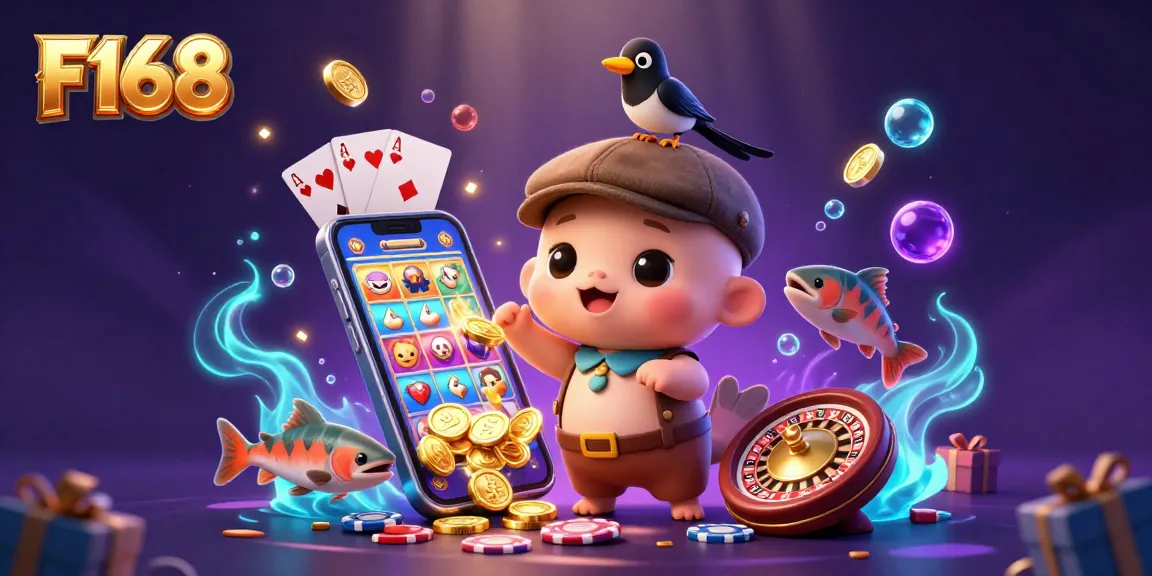 Experience thrilling gameplay at F168 with charming 3D characters and exciting slot elements.