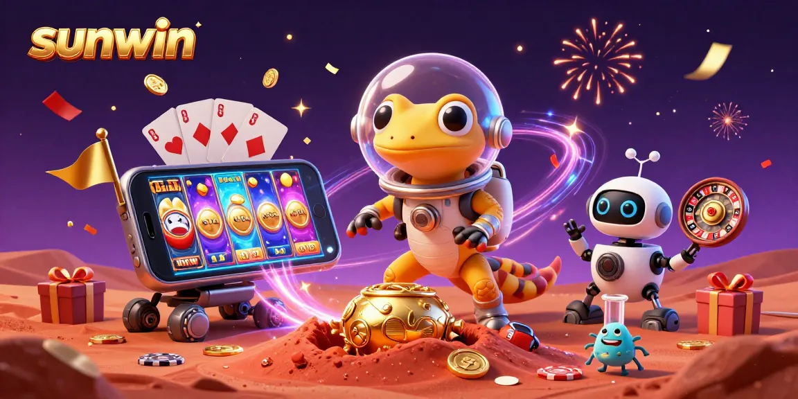 Join the fun at Sunwin's golden casino on Mars, where exciting slots and games await!