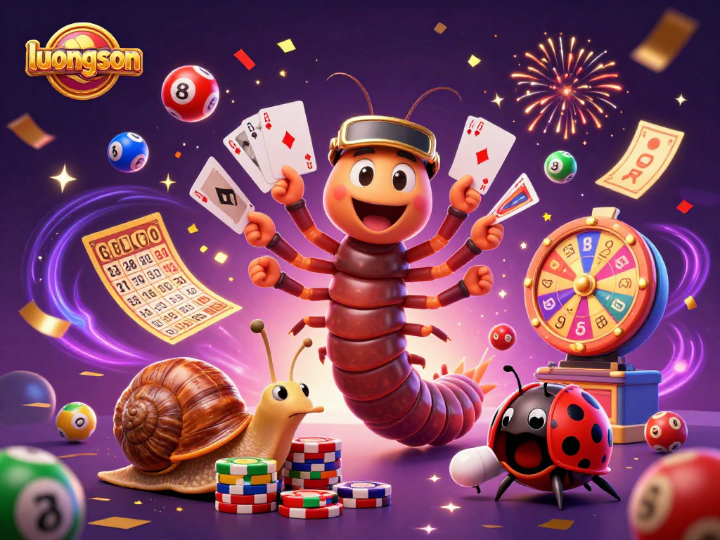 Experience thrilling gameplay with luongson as a millipede dealer serves colorful lottery balls and spinning prizes.