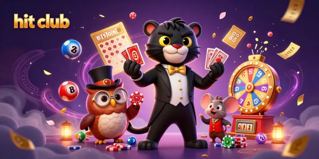 Experience thrilling gameplay at hit club with vibrant casino characters and dynamic elements.